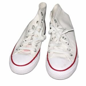 Converse White and Red High-Top Sneakers
